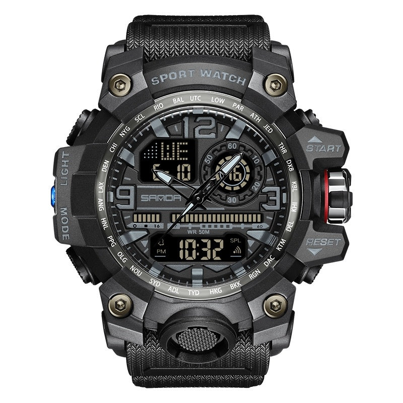 Sanda Trend Multi-functional Sports Luminous Outdoor Student Watch For Men 3133