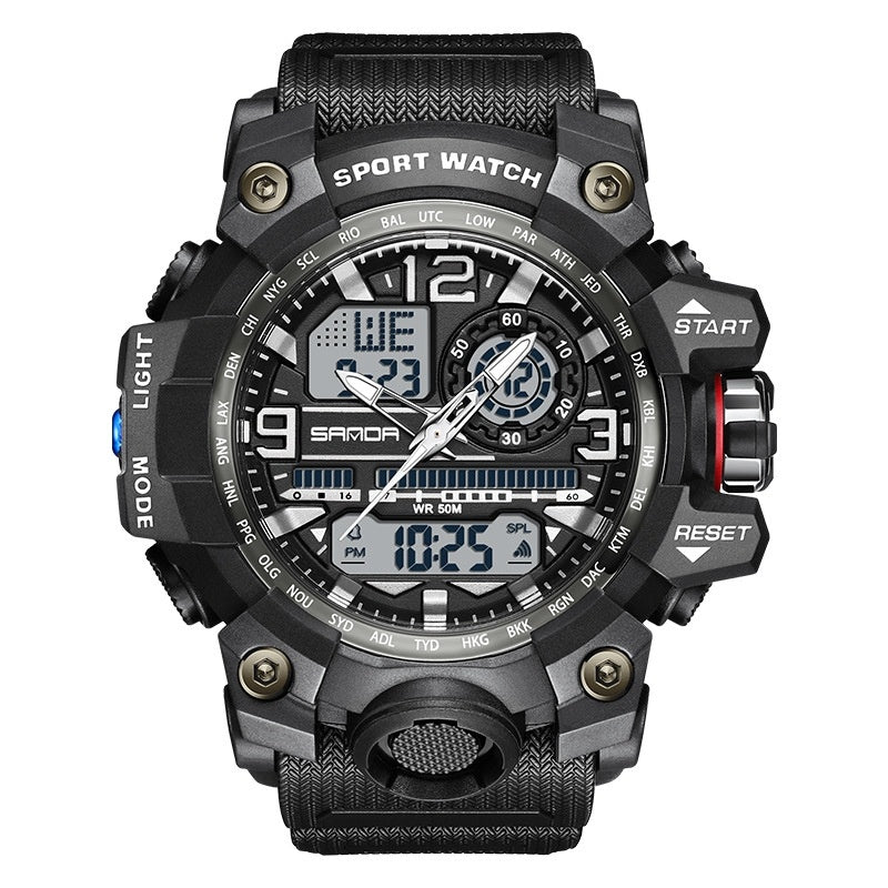 Sanda Trend Multi-functional Sports Luminous Outdoor Student Watch For Men 3133