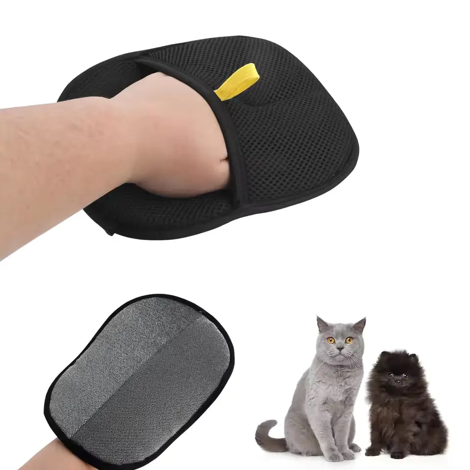 Pet Grooming Glove – Gentle Deshedding & Hair Removal for Dogs & Cats