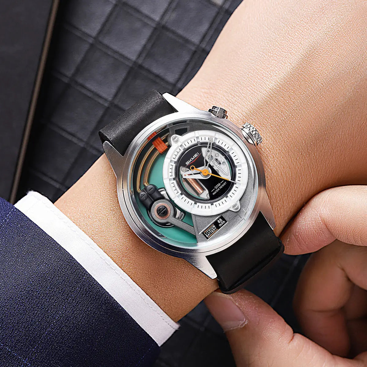 Skmei 2333 Creative Leather Belt Quartz watch for Men