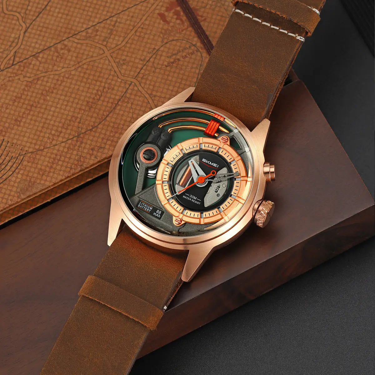 Skmei 2333 Creative Leather Belt Quartz watch for Men