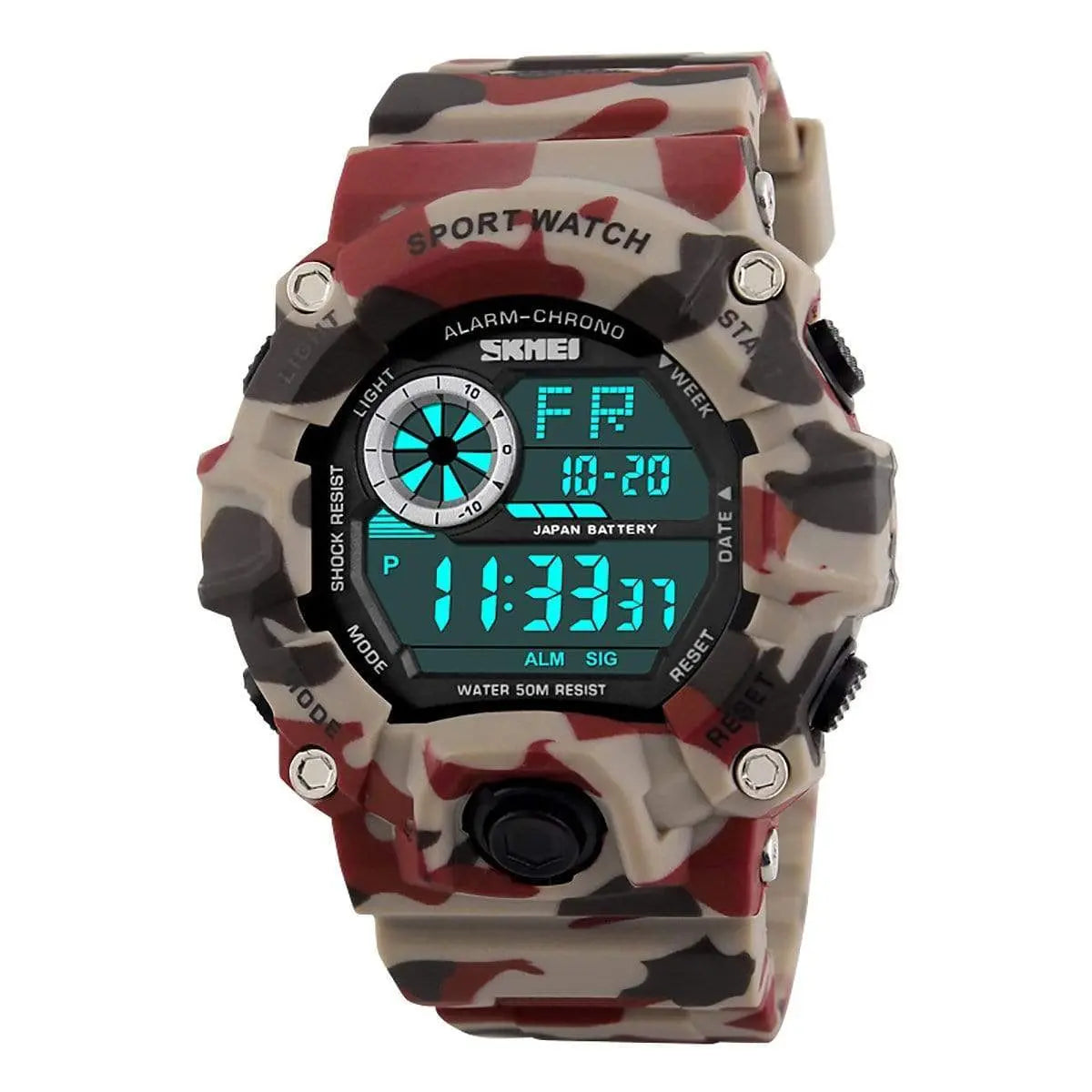 Skmei 1019 Original Camouflage Digital Round Waterproof Sport watch For Men