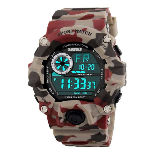 Skmei 1019 Original Camouflage Digital Round Waterproof Sport watch For Men