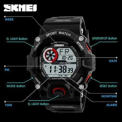 Skmei 1019 Original Camouflage Digital Round Waterproof Sport watch For Men