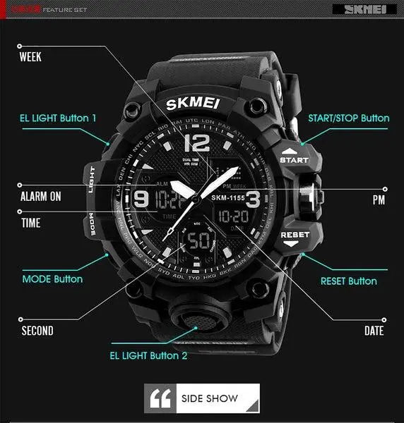 Skmei 1155B Original Analog Digital waterproof Sports watch for men