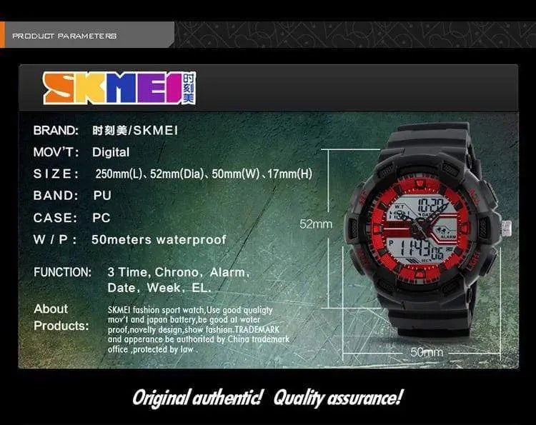 Skmei 1189 Original Analog Digital waterproof sport watch for Boys For Men
