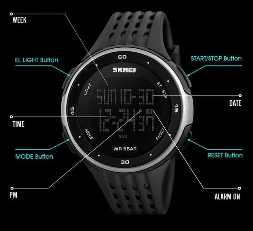 Skmei 1219 original Digital Sport waterproof wrist watch for Women