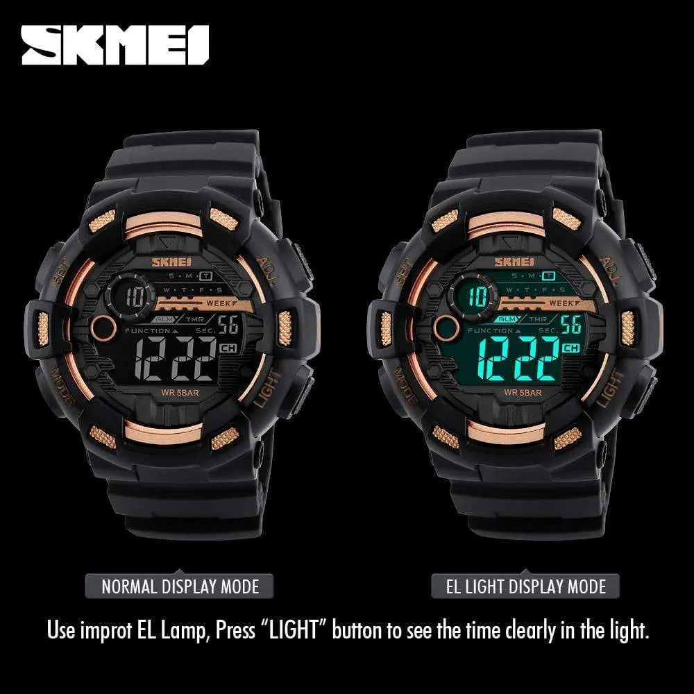 Skmei 1243 Original Digital waterproof Sports wrist watch Chronograph for Boys For Men