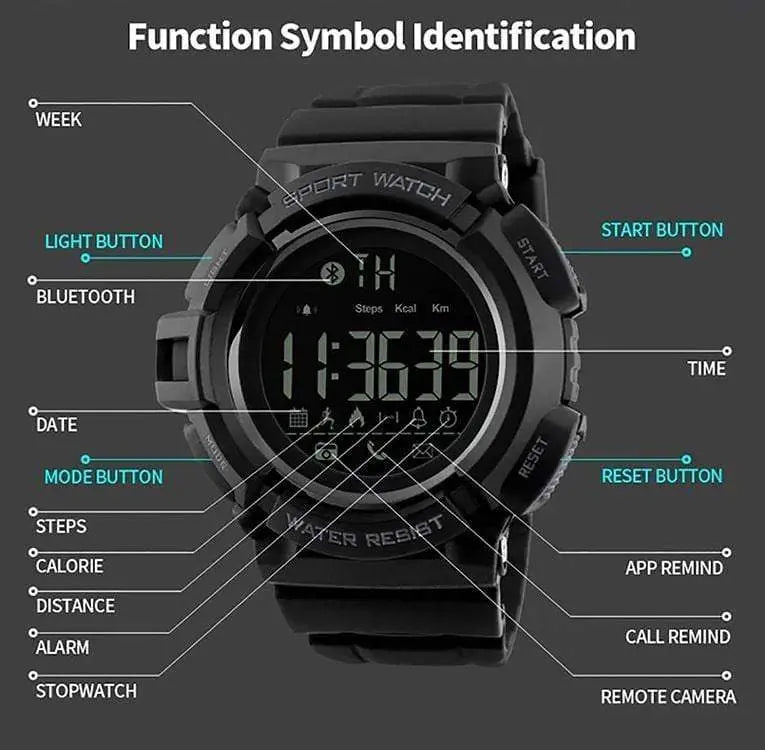 Skmei 1245 Smart watch Bluetooth watch Round digital watch for men