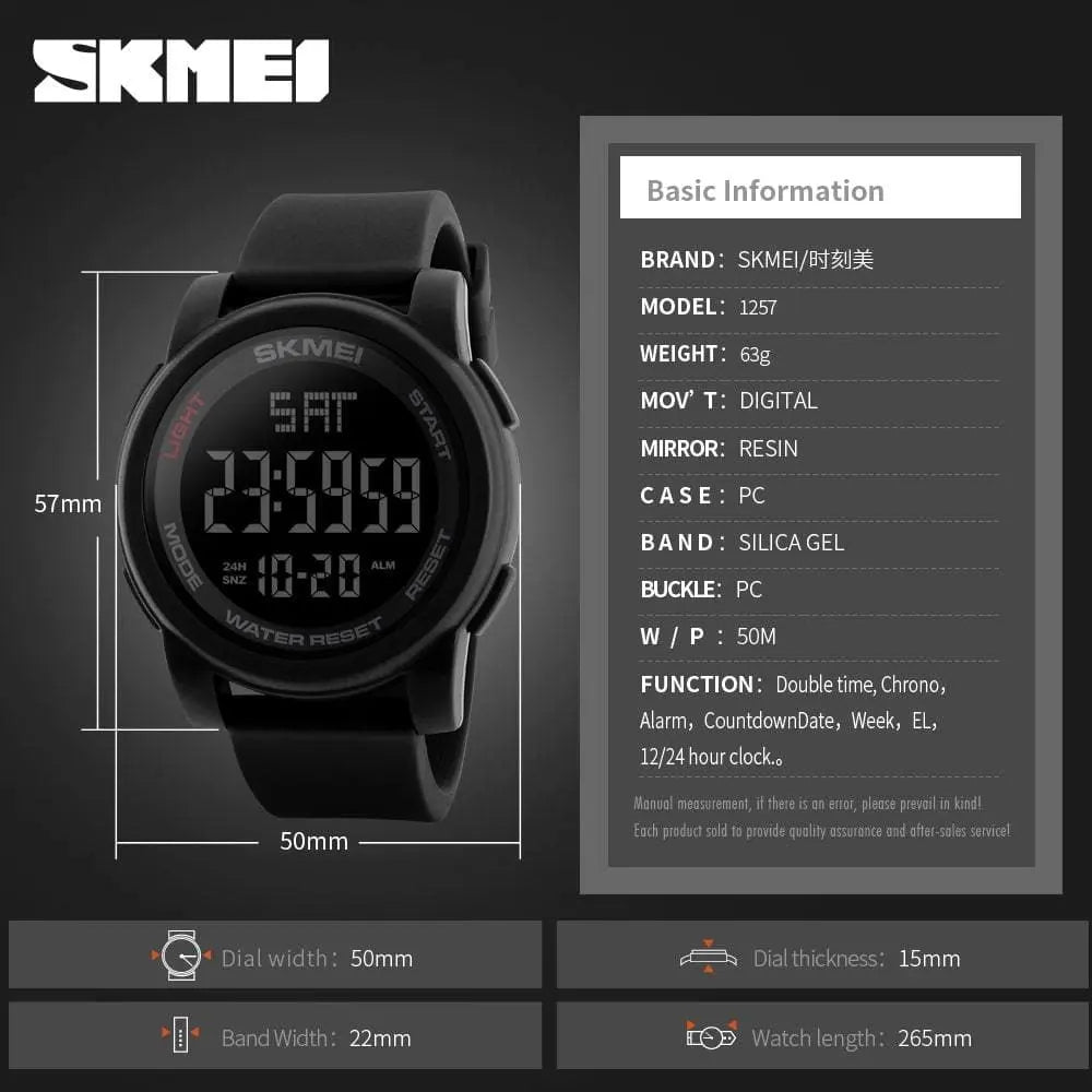Skmei 1257 Original Digital Round waterproof watch for Men