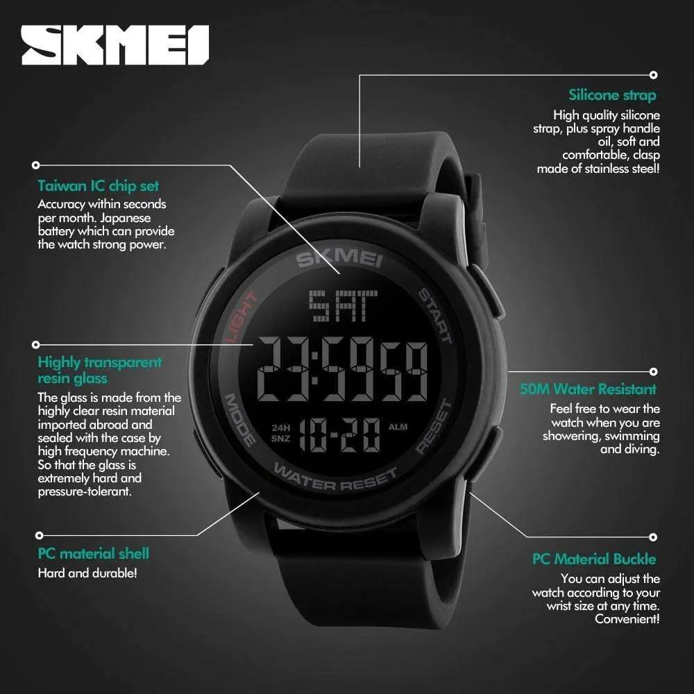 Skmei 1257 Original Digital Round waterproof watch for Men