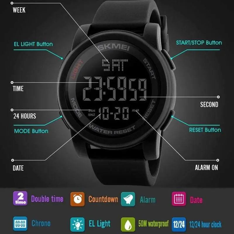 Skmei 1257 Original Digital Round waterproof watch for Men