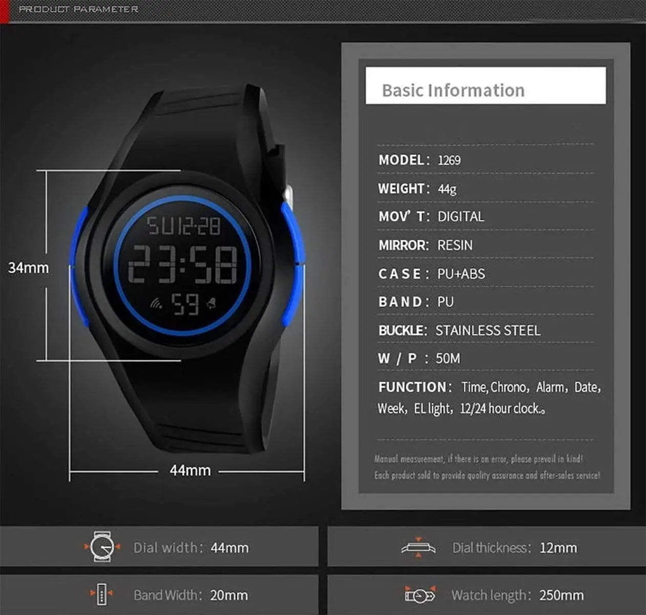 Skmei 1269 Original Digital waterproof designer watch for Girls Women