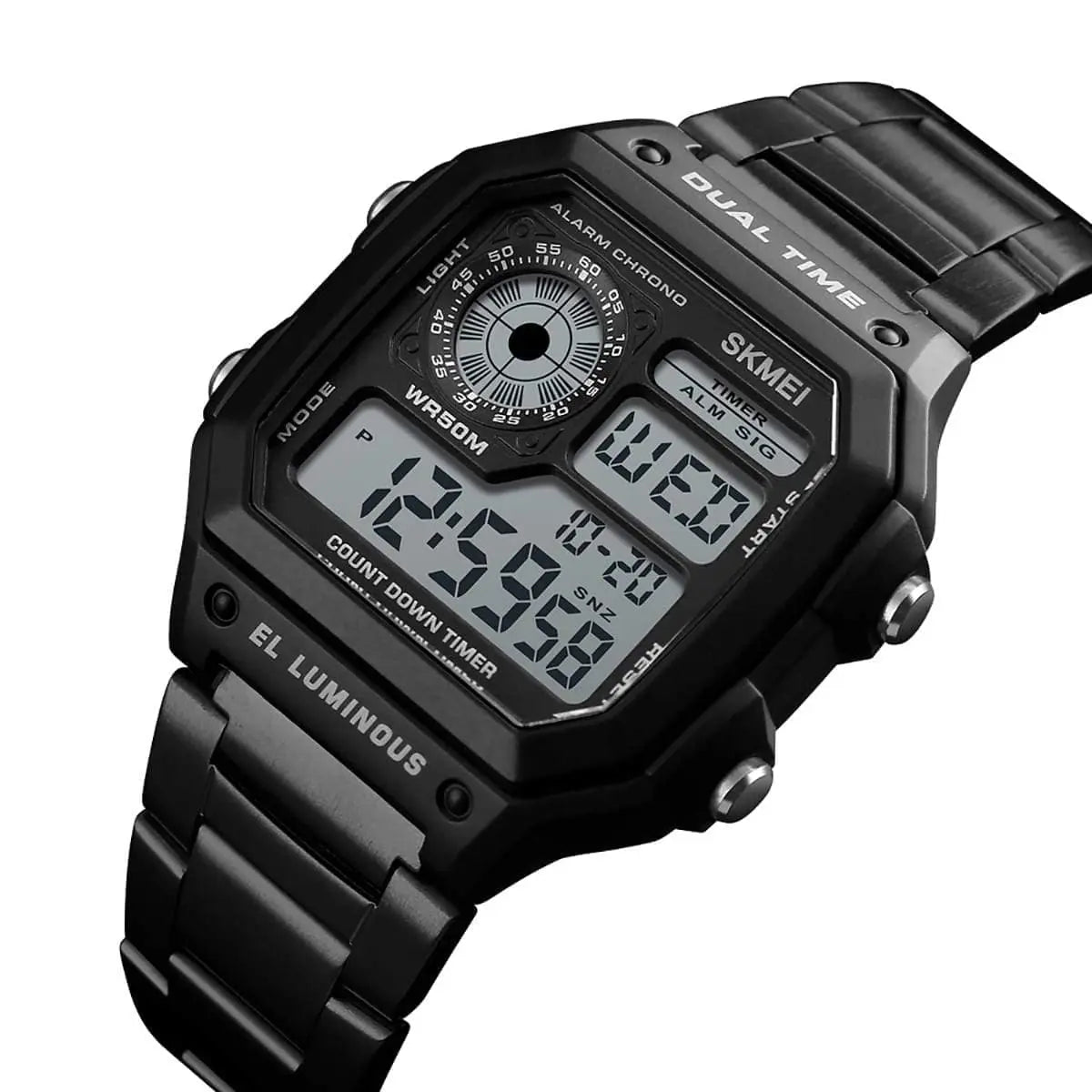 Skmei 1335 Original stainless steel square dial sport Digital watch wrist watch for Men