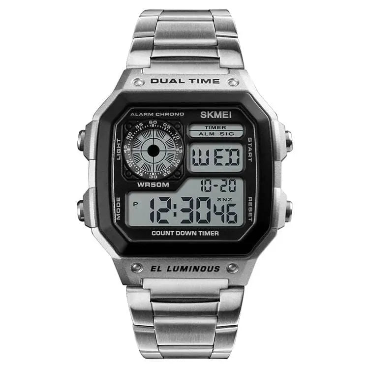 Skmei 1335 Original stainless steel square dial sport Digital watch wrist watch for Men