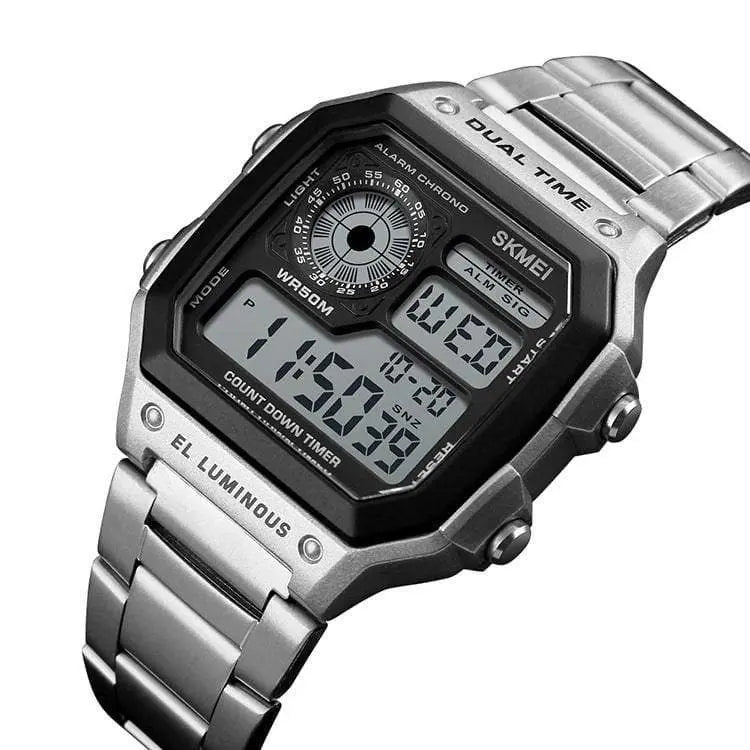 Skmei 1335 Original stainless steel square dial sport Digital watch wrist watch for Men