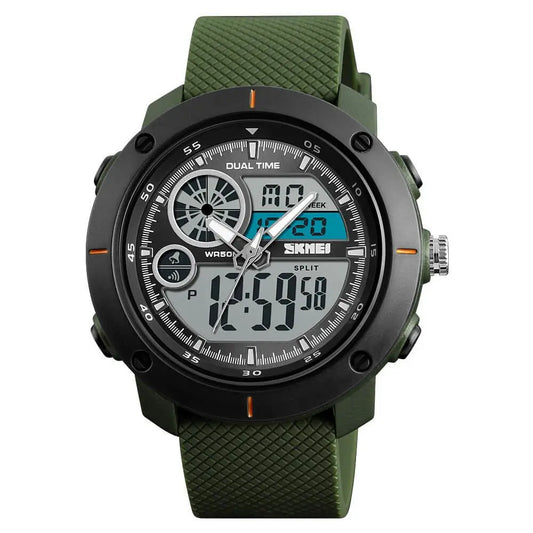 Skmei 1361 Original Analog Digital Big Dial Sport watch for Men Green
