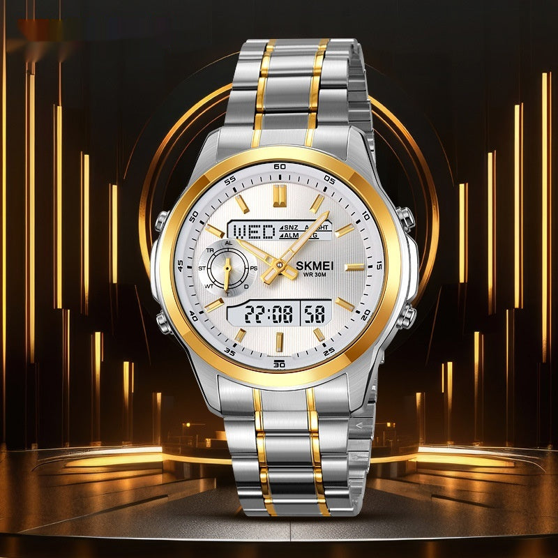 Skmei 2284 Multifunctional Steel Strap analog digital Watch for men