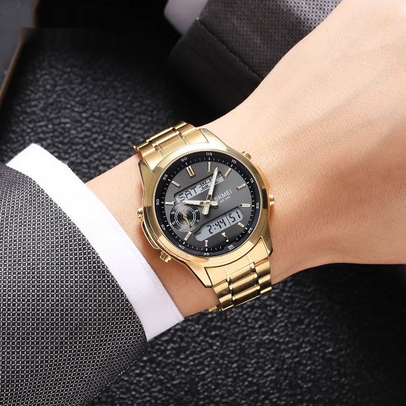 Skmei 2284 Multifunctional Steel Strap analog digital Watch for men