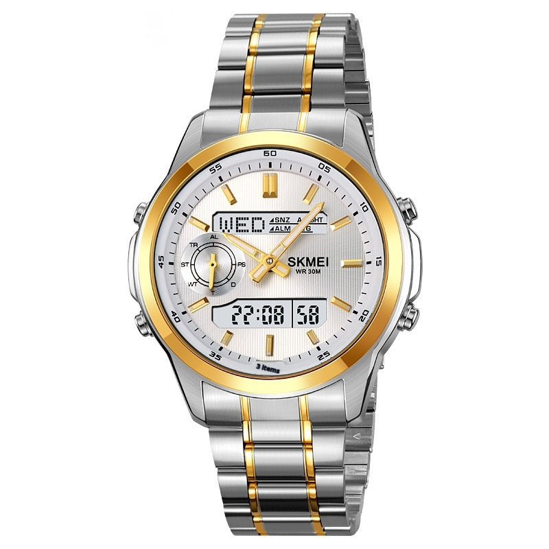 Skmei 2284 Multifunctional Steel Strap analog digital Watch for men