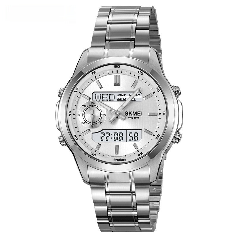 Skmei 2284 Multifunctional Steel Strap analog digital Watch for men