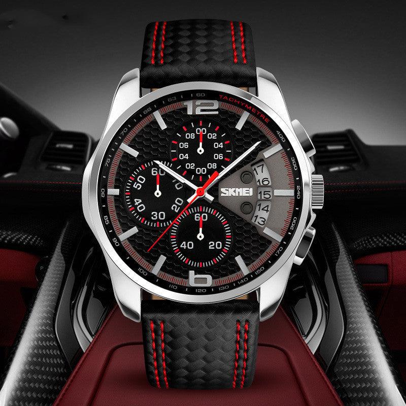 Skmei 9106  Original Leather quartz watch sports watch For Men
