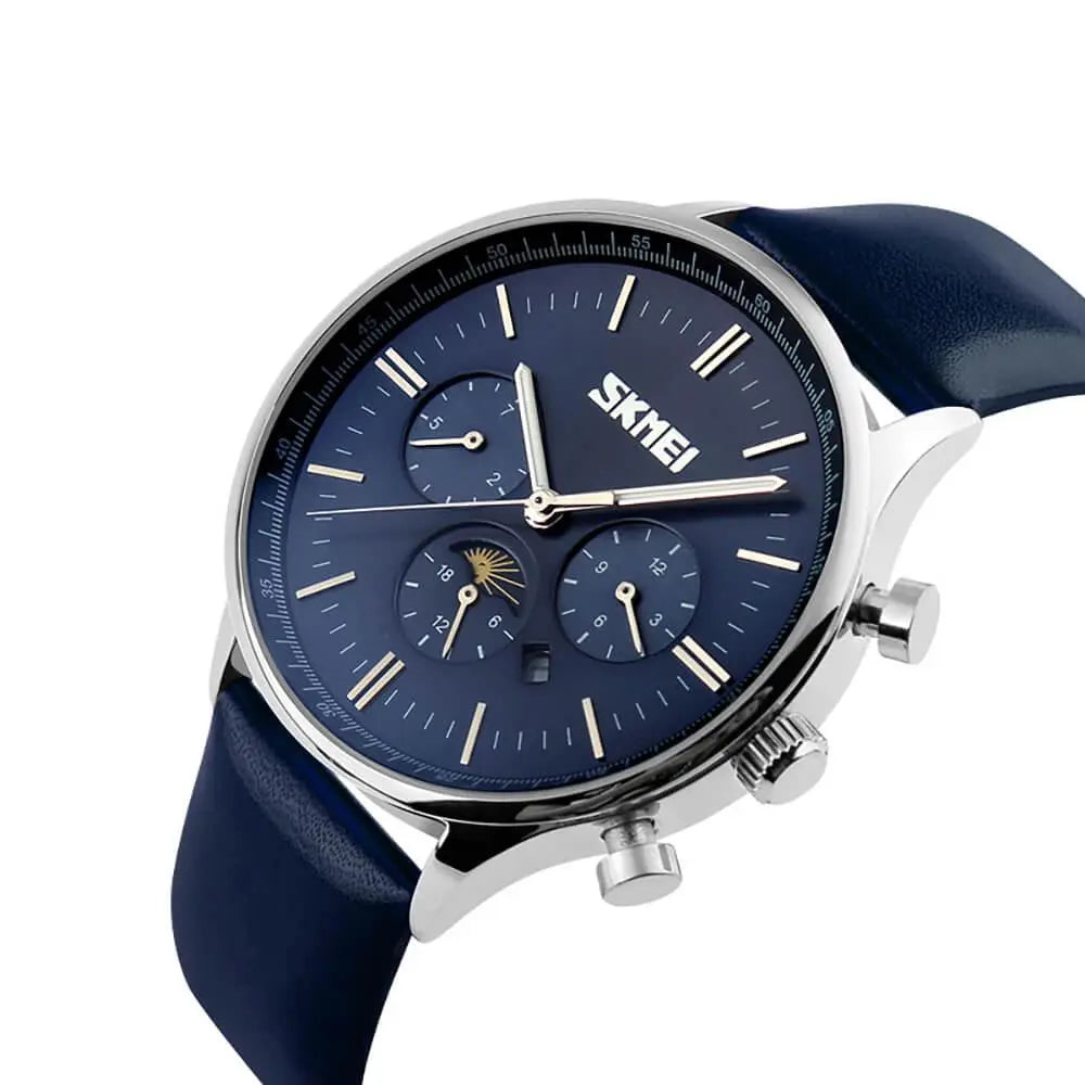 Skmei 9117 Original Analog Quartz Moon Phase Watch For Men