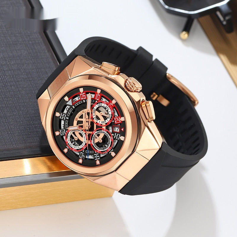 Skmei 9377 Quartz Watch with Silica Strap for Men