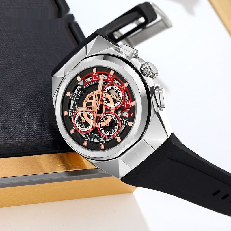 Skmei 9377 Quartz Watch with Silica Strap for Men