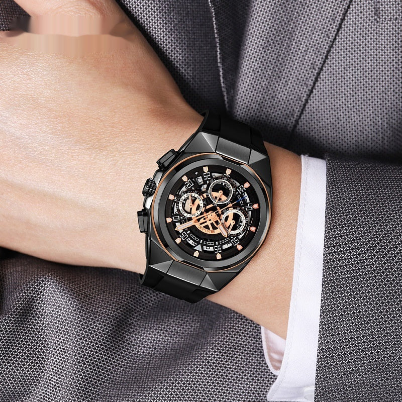 Skmei 9377 Quartz Watch with Silica Strap for Men