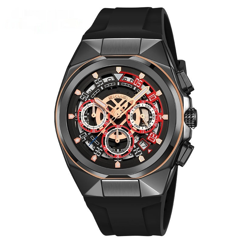 Skmei 9377 Quartz Watch with Silica Strap for Men