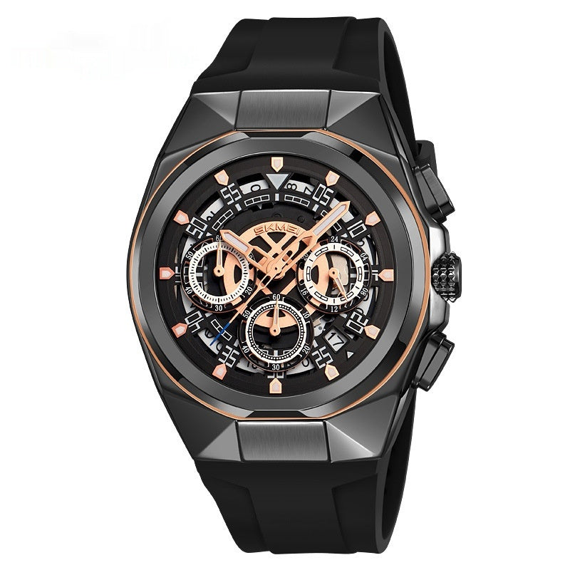 Skmei 9377 Quartz Watch with Silica Strap for Men