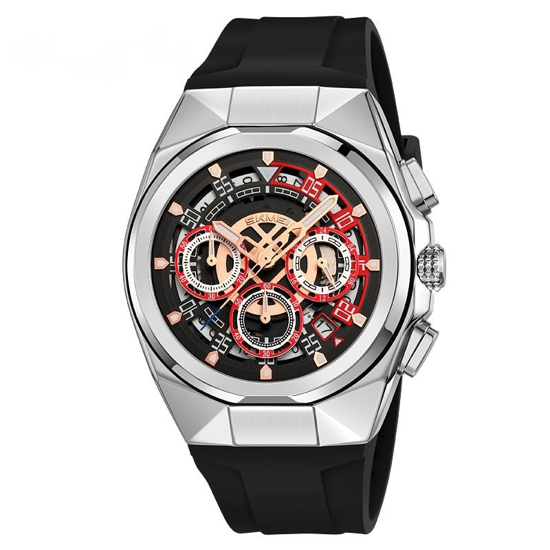 Skmei 9377 Quartz Watch with Silica Strap for Men
