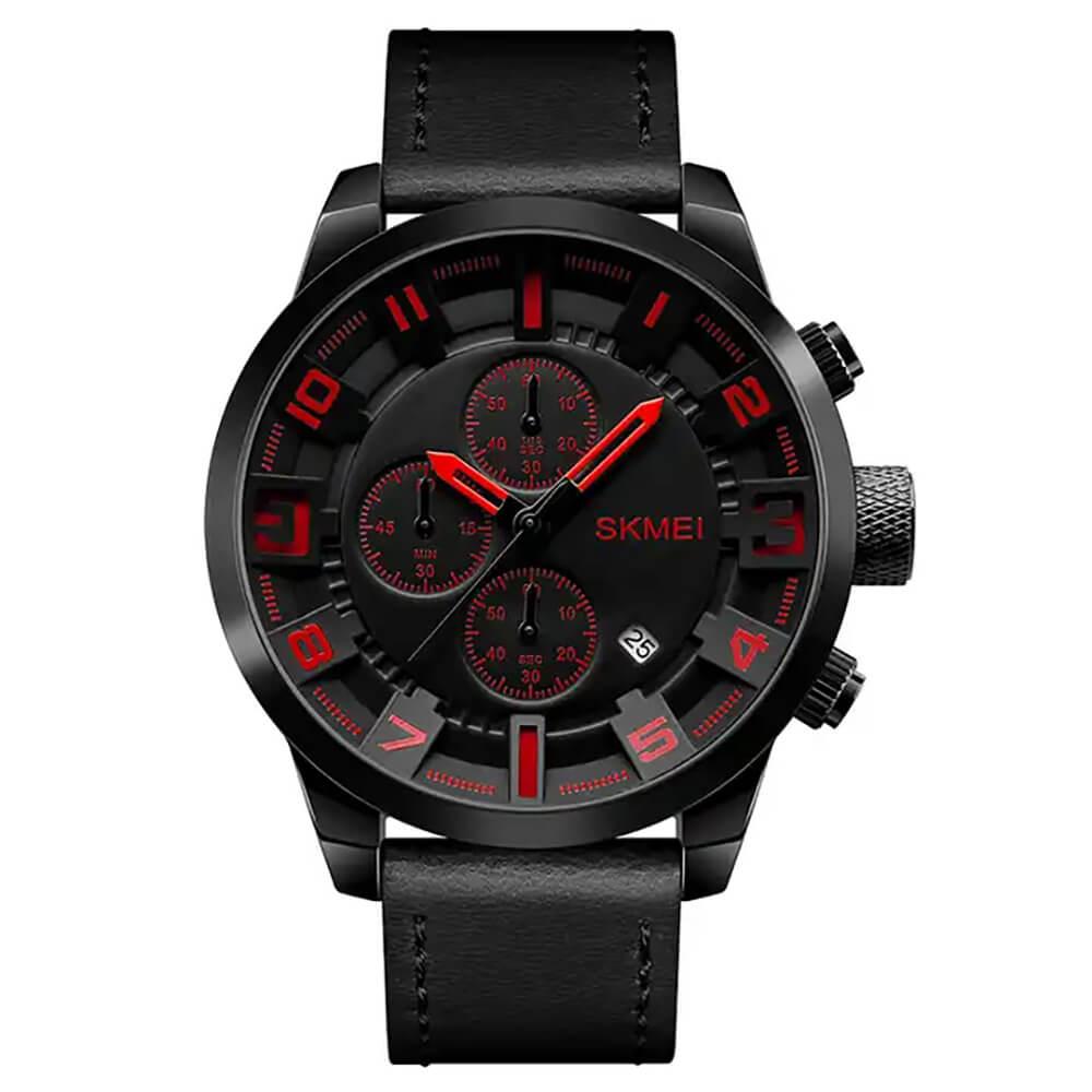 Skmei Chronograph Genuine Leather Quartz watch For Men 1309 Original