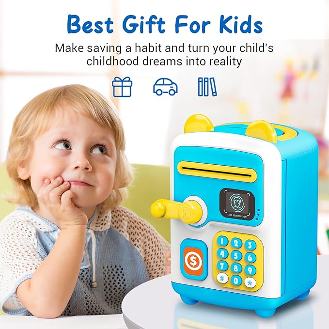 Electronic Piggy Bank Money Box Simulated Face Recognition