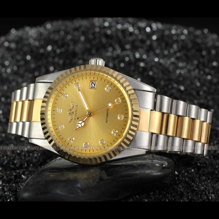T-Winner Men's Classic Gold Mechanical Watch – Luxury Skeleton Watch
