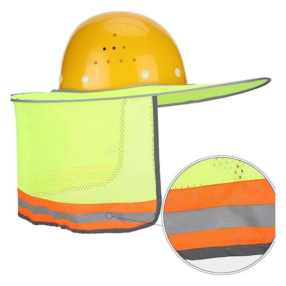 Safety Helmet Sunshade Curtain – Reflective UV Protection Hard Hat Cover for Construction & Outdoor Work