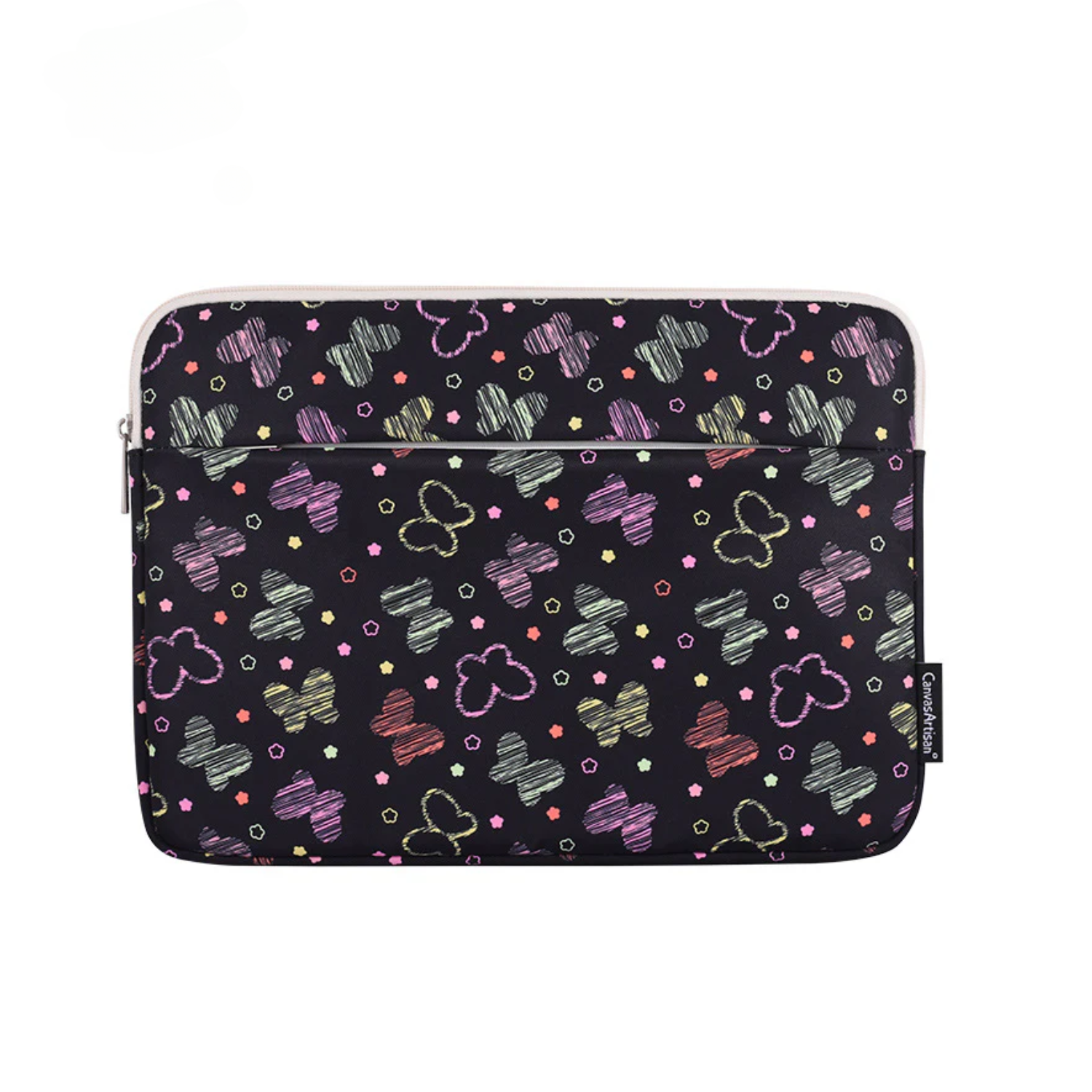 Butterfly Print Laptop Sleeve – Waterproof Case with Front Pocket for 11–15” Devices