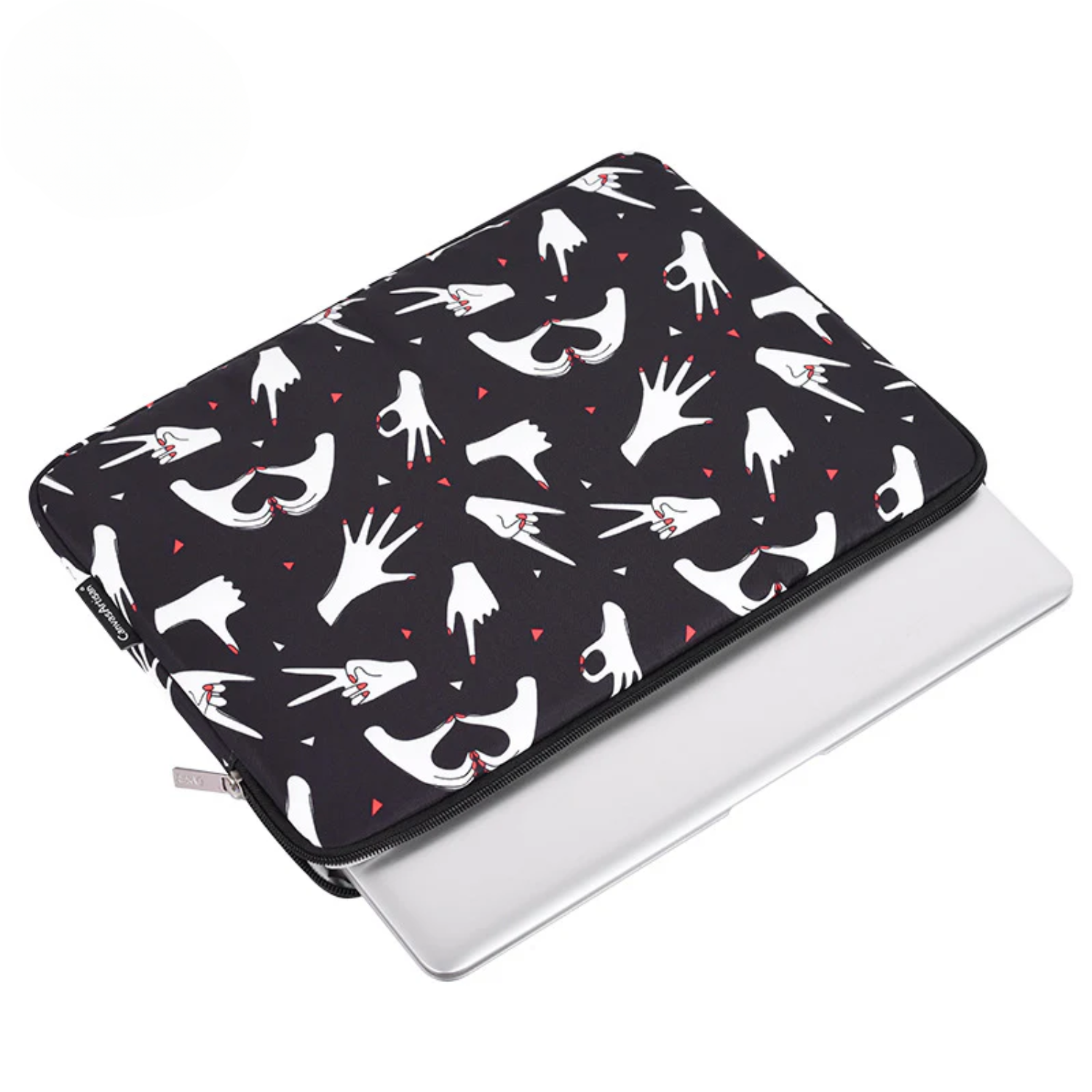 Digital Print Laptop Sleeve – Waterproof Case with Hand Gesture Design for Dell & More