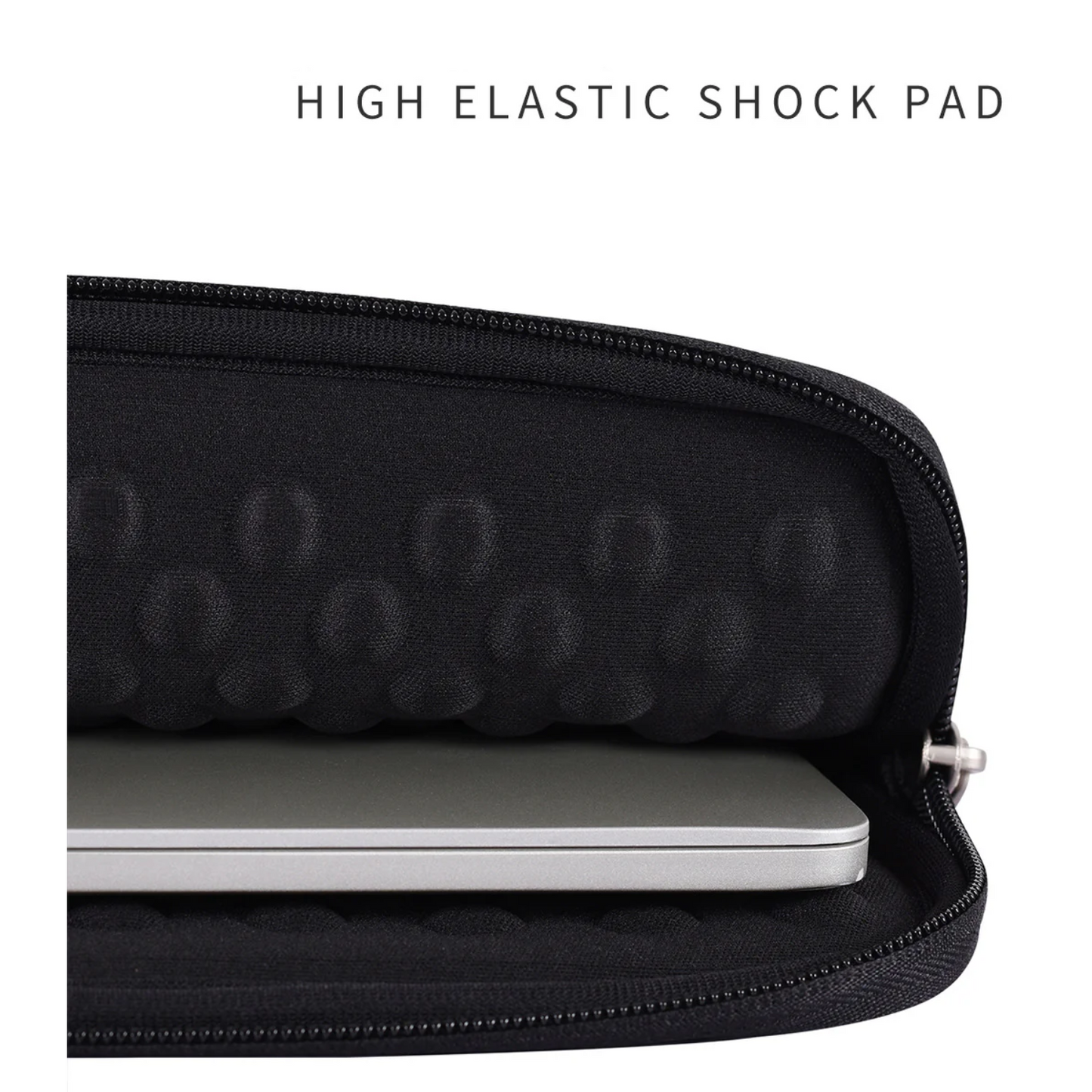 Black Leopard Print Shock-Resistant Laptop Sleeve – for MacBook with Front Pocket