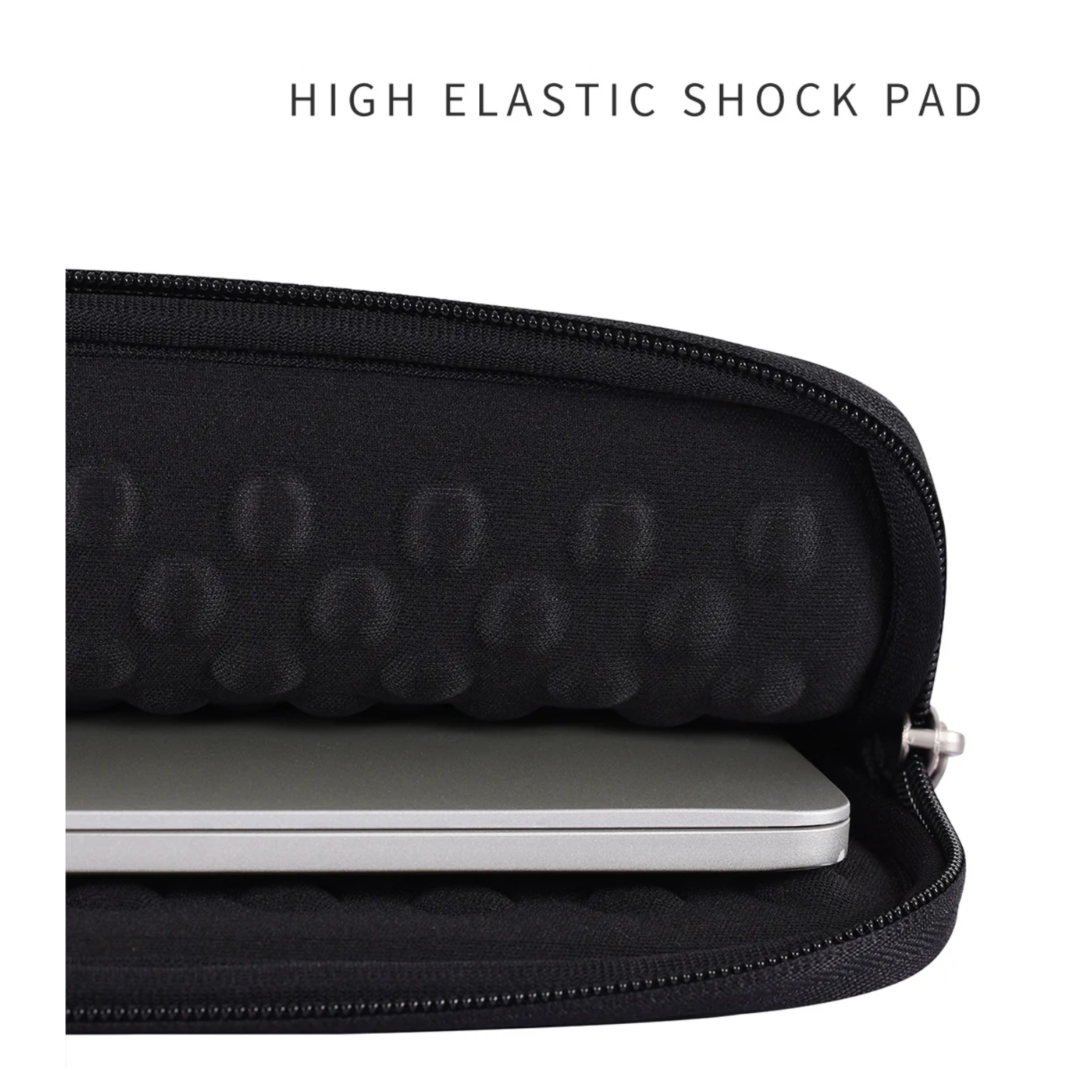 Black Leopard Print Shock-Resistant Laptop Sleeve – for MacBook with Front Pocket