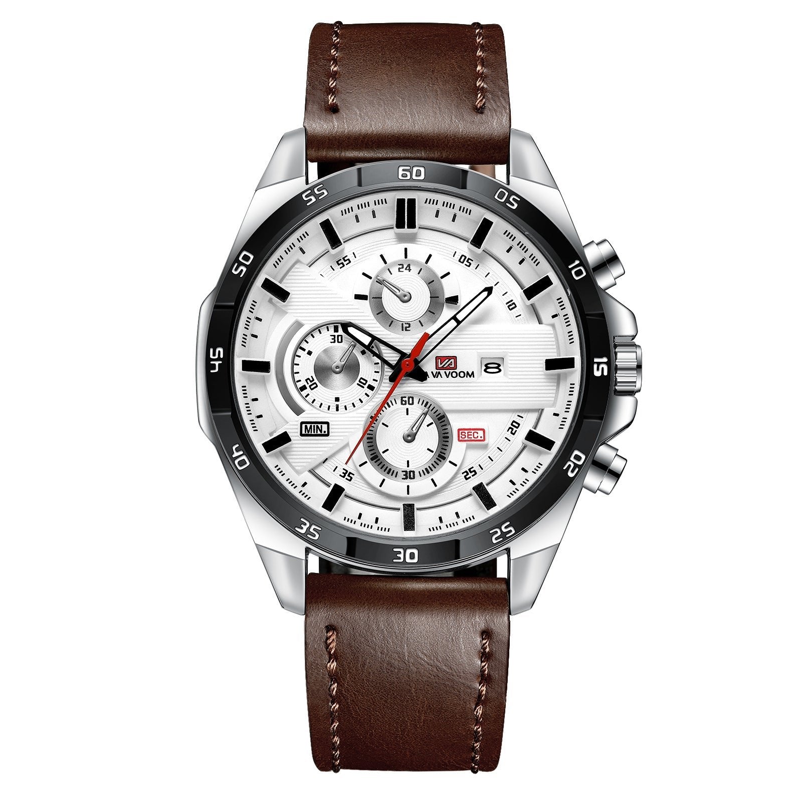 VA VA VOOM Va-216 Leather and Steel Strap Chronograph watch For Men