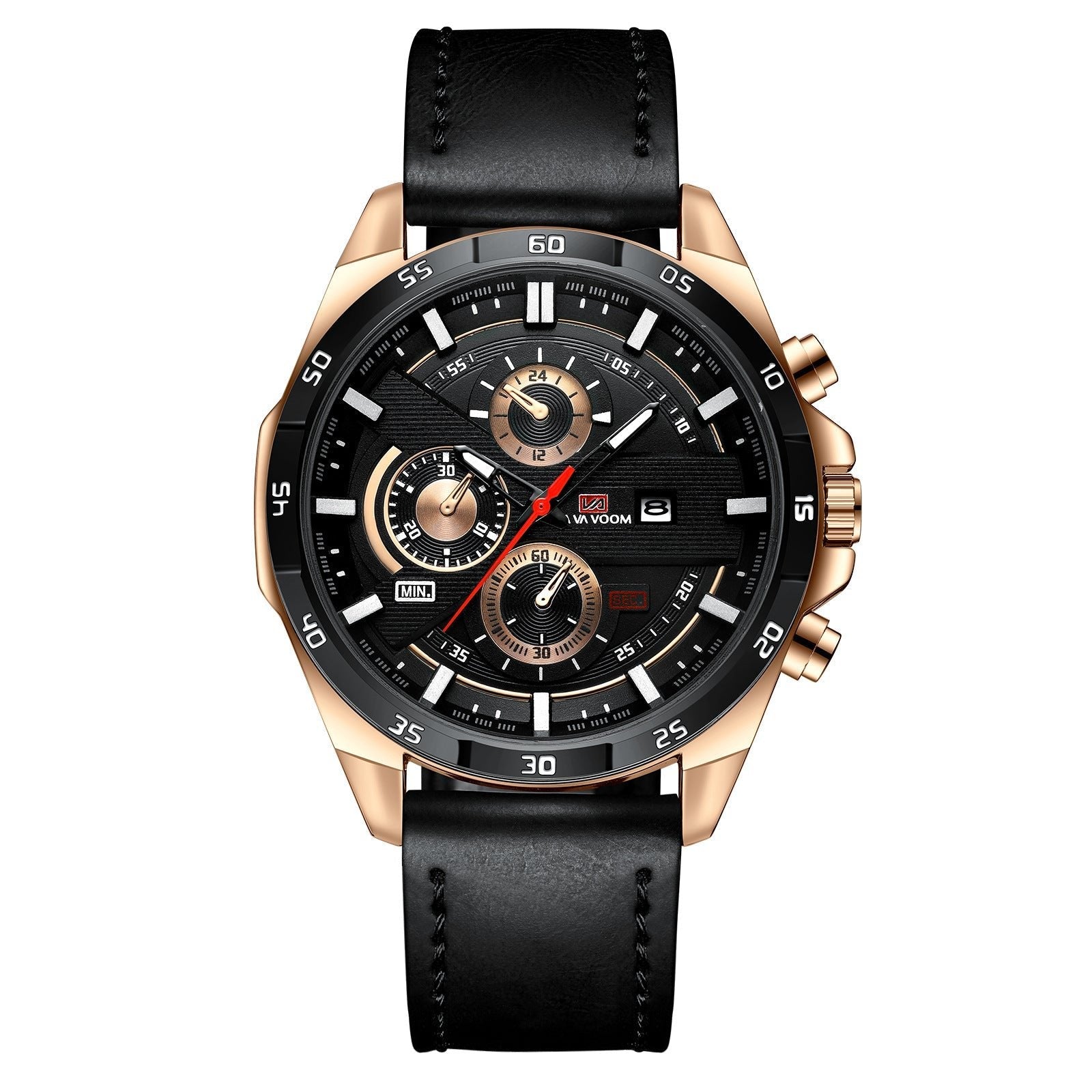 VA VA VOOM Va-216 Leather and Steel Strap Chronograph watch For Men
