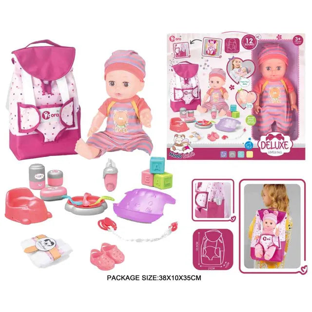 Hada Bebe Baby Doll with Backpack and Accessories