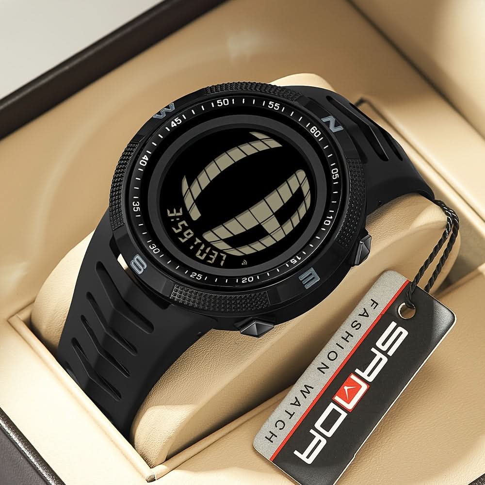 Men’s Digital Sports Watch – 5ATM Water-Resistant, Multifunctional Luminous Display