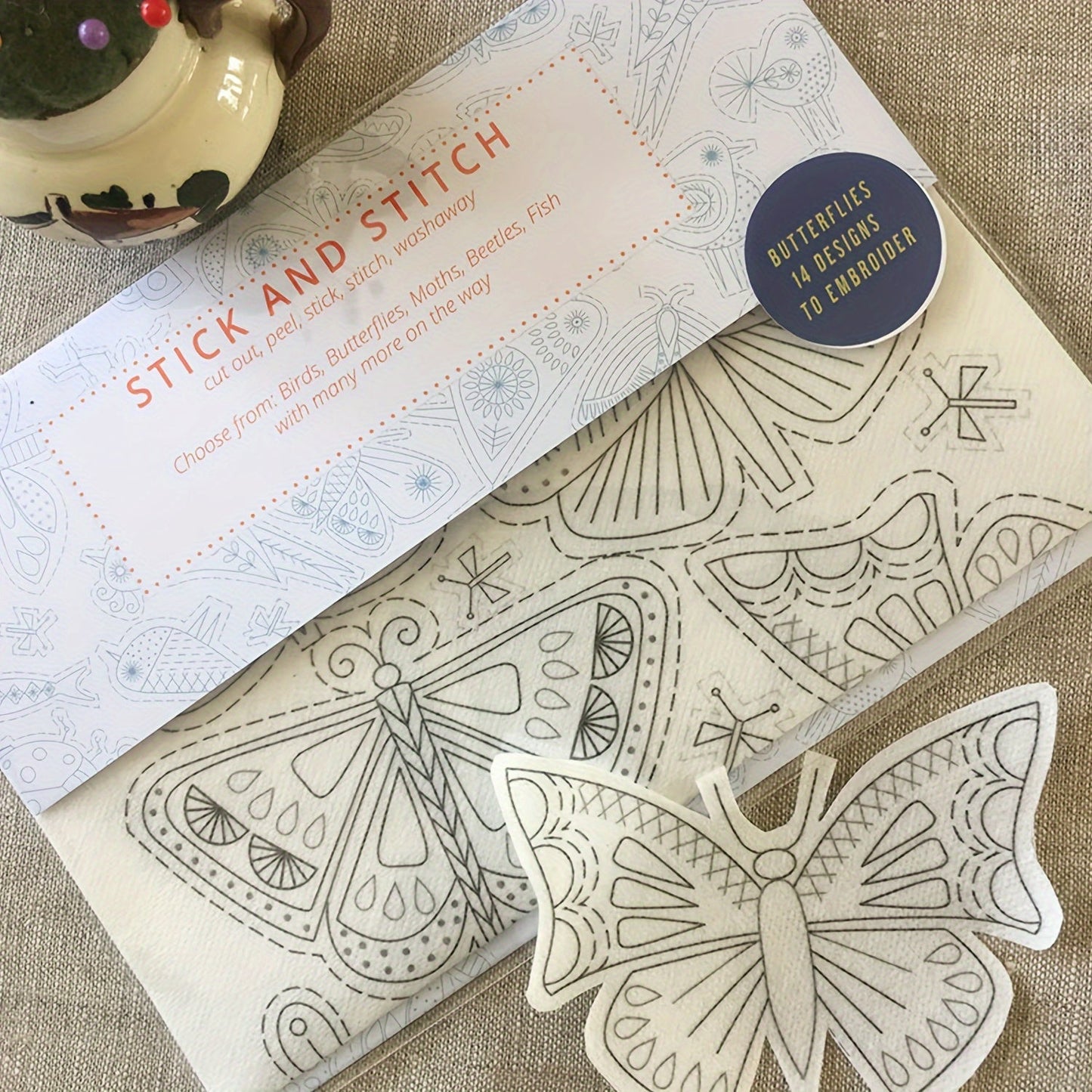 Embroidery Transfer Paper Kit – Water Soluble Stitch & Sew Set with Pre-Printed Patterns