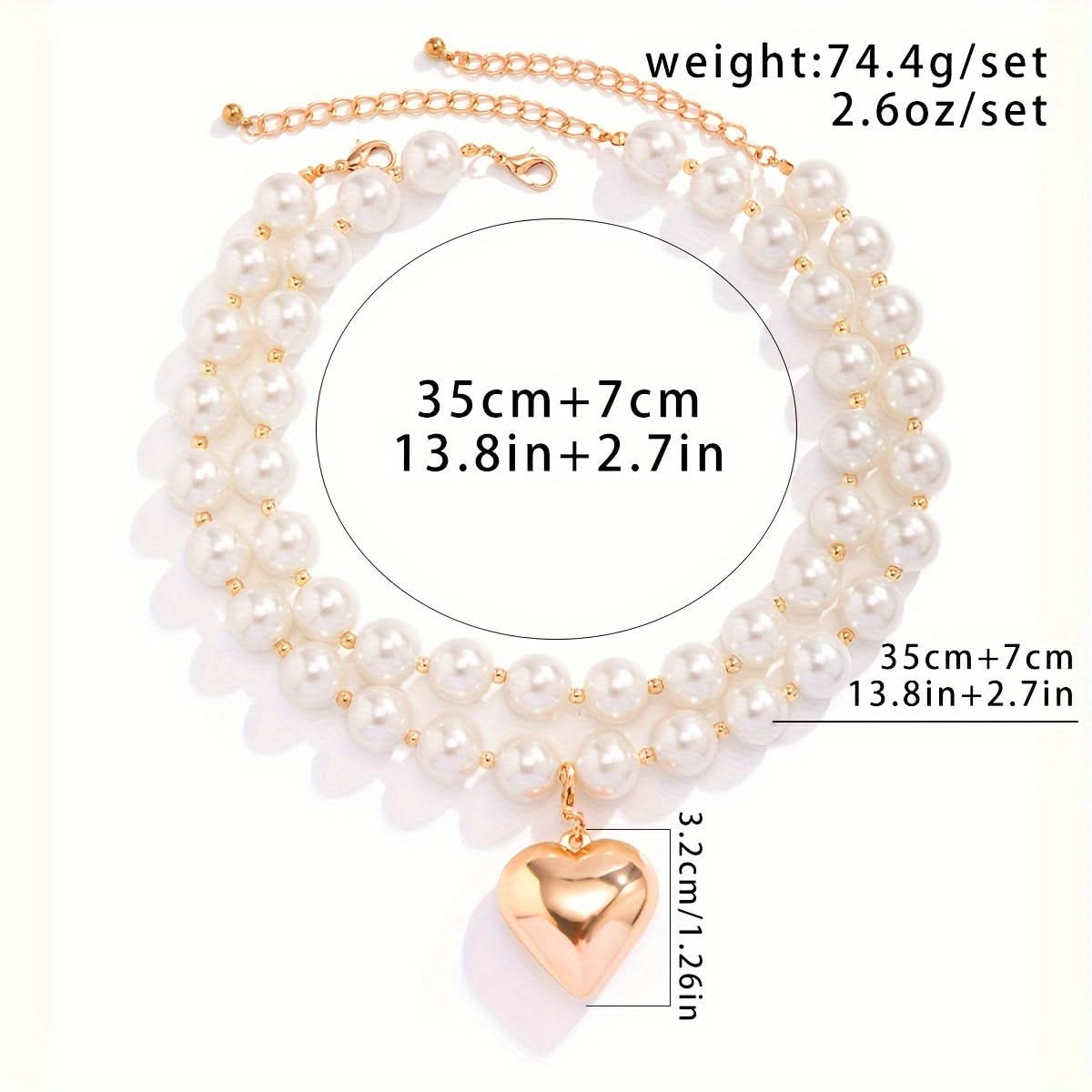 2pcs/Set Boho Exaggerated Large Round Beads Necklace