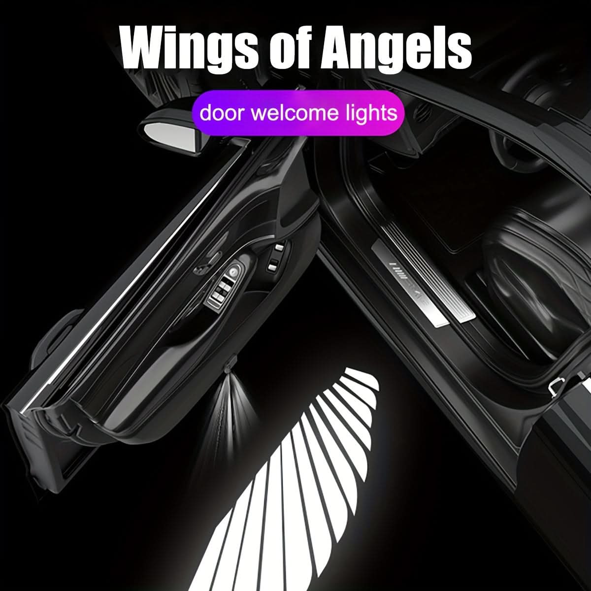 Smart Wireless Car Door Logo Projector with HD Laser and Angel Wings