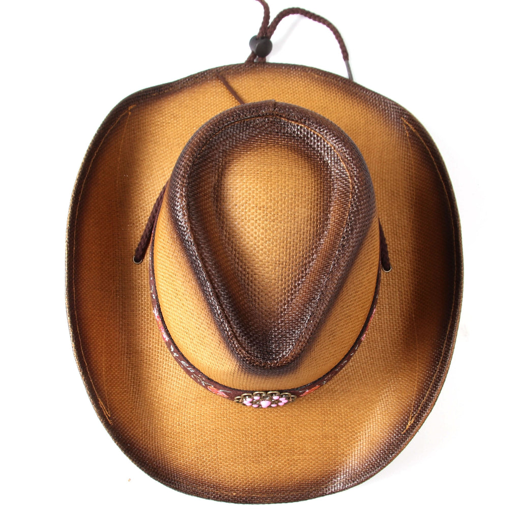 Women’s Western Cowboy Hat – Natural Straw Sun Hat