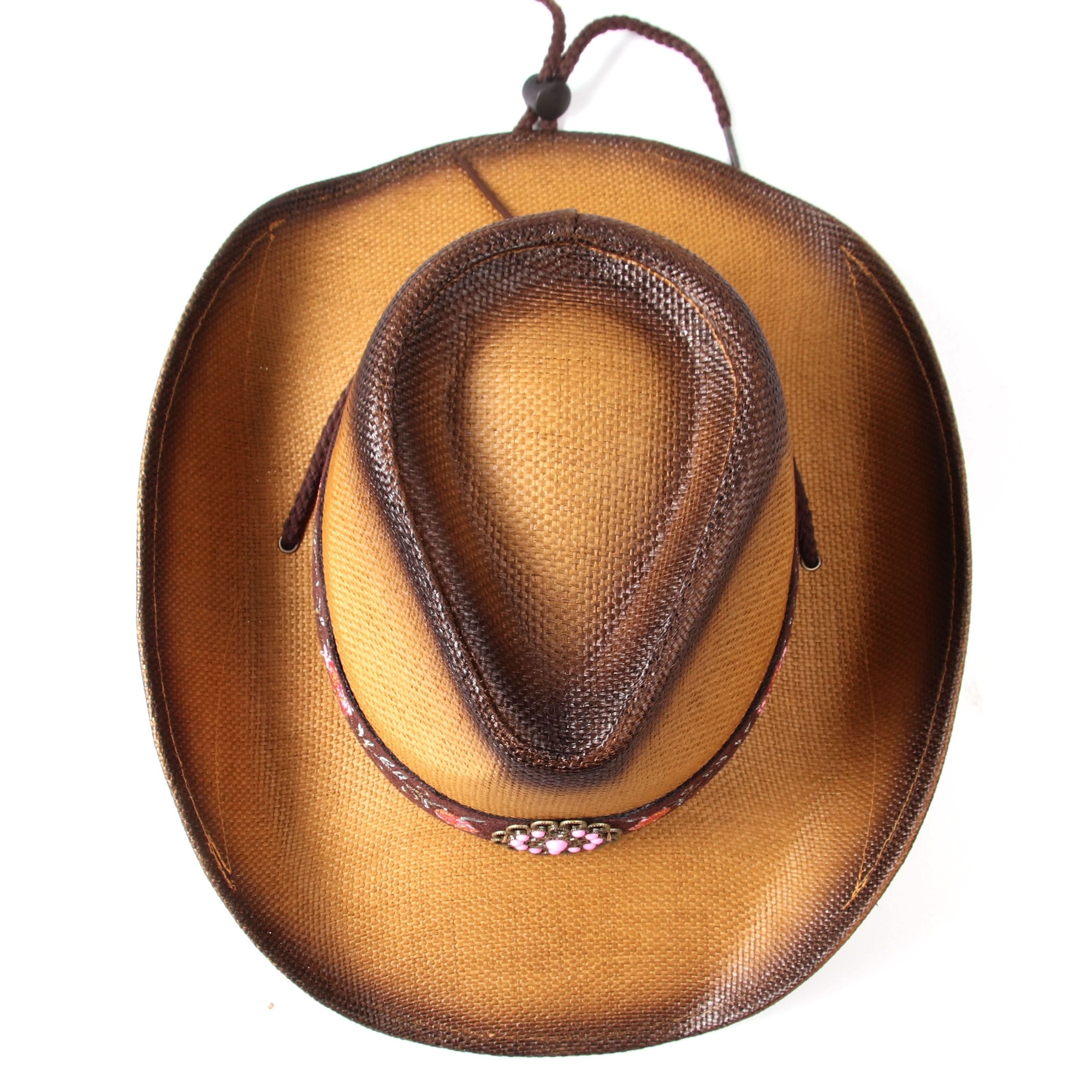 Women’s Western Cowboy Hat – Natural Straw Sun Hat